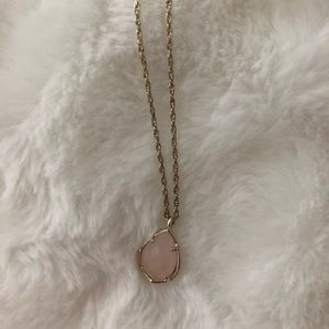 Kendra Scott pink stone drop necklace